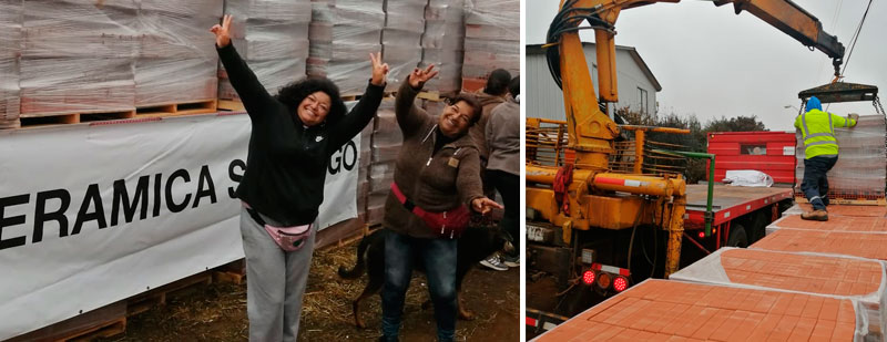 donacion de ladrillos por cerámica santiago